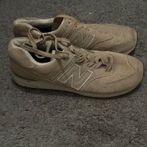 New Balance Men's Tan Suede Lace-Up Sneakers